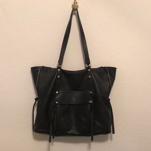 Kooba Everette black leather tote bag